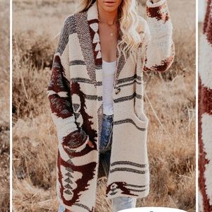 VICI pocketed fuzzy knit cardigan Size Small